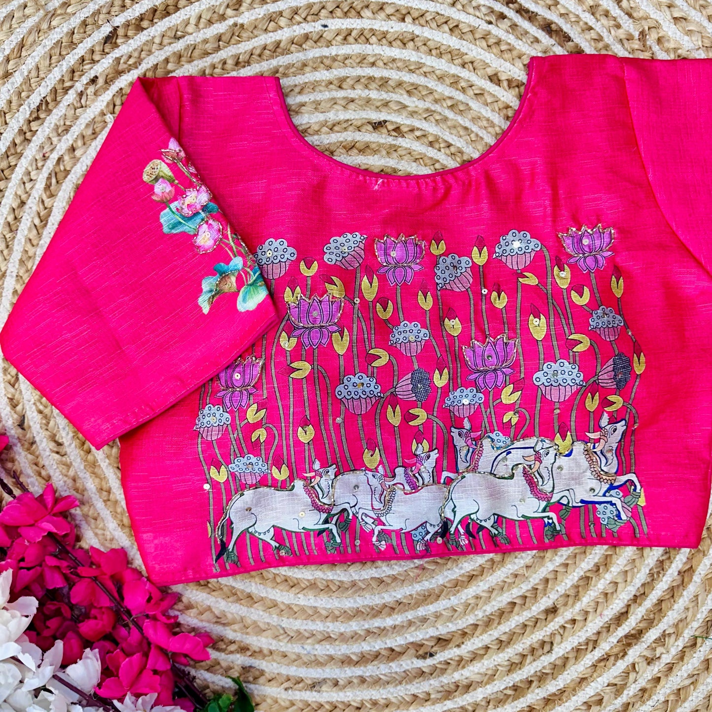 Fabulous Pure Silk Printed Handcrafted Designer Stitched Blouse - INDIAN ELEGANCE