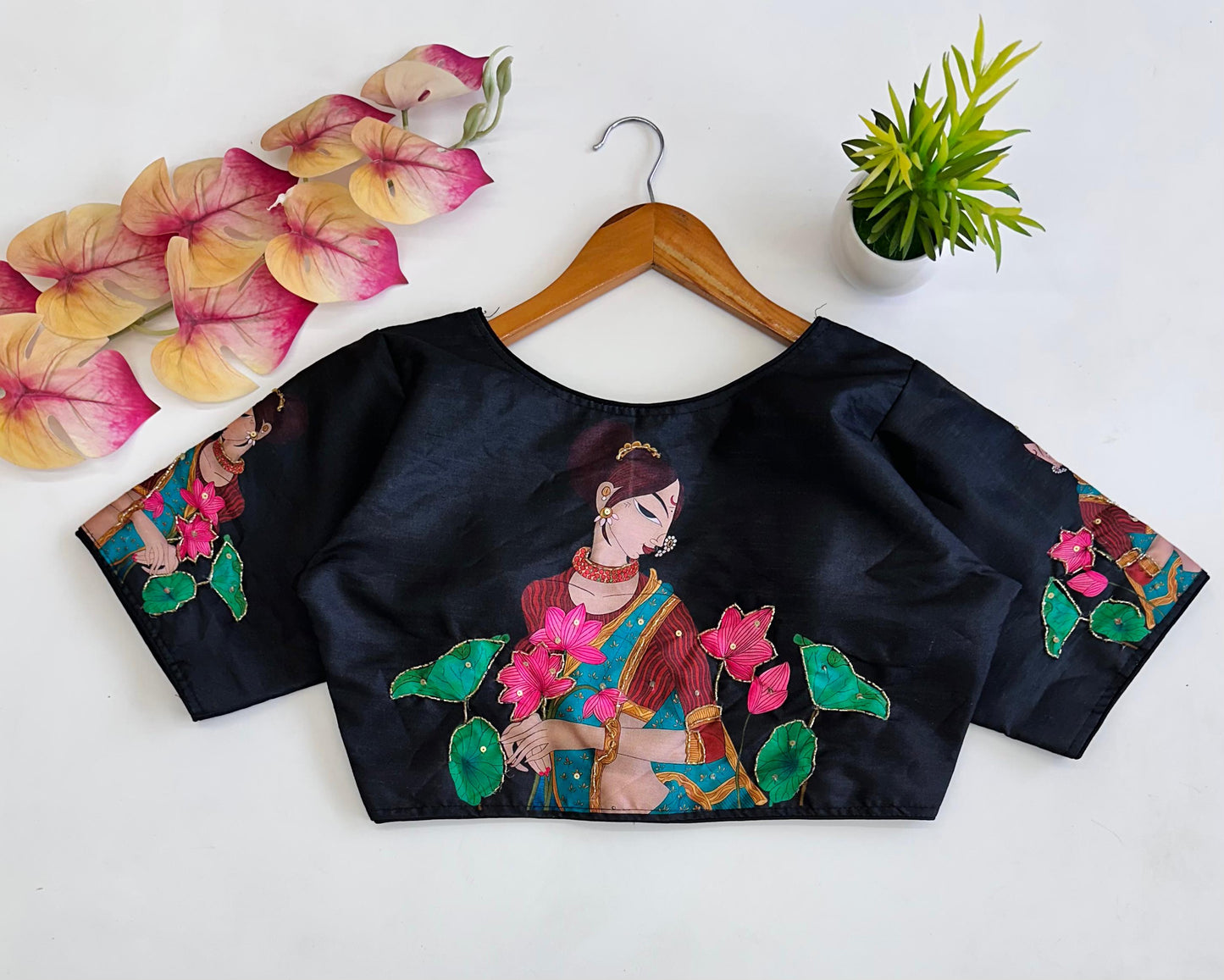 Lovely Pure Silk Printed Handcrafted Designer Stitched Blouse - INDIAN ELEGANCE