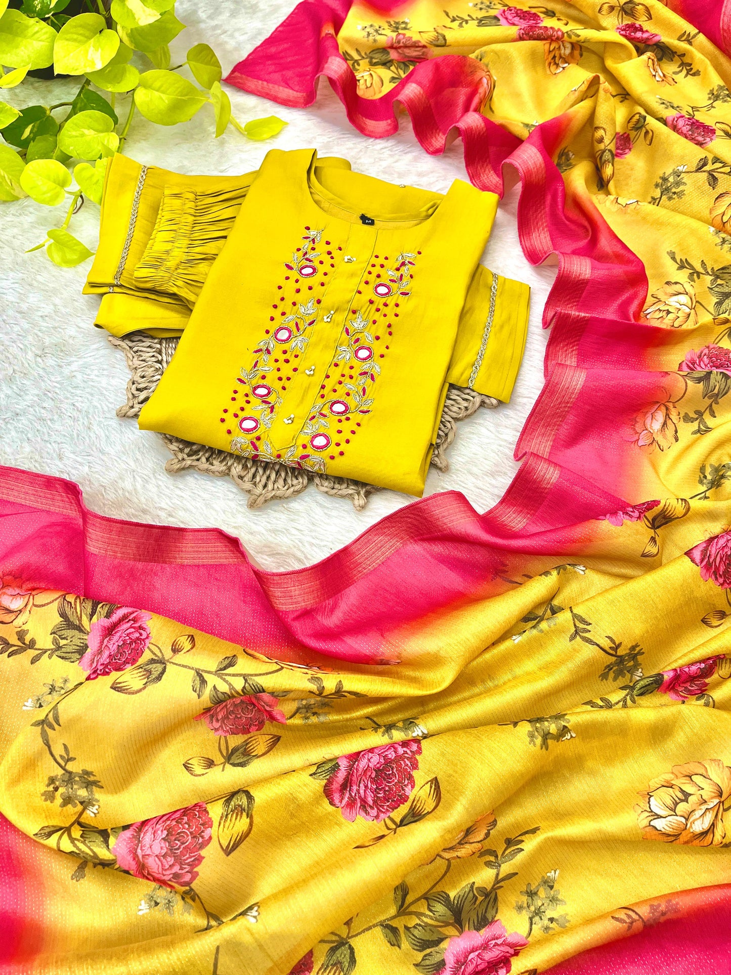 Luminous Festival Wear Roman Silk Handworked Designer Suit - INDIAN ELEGANCE