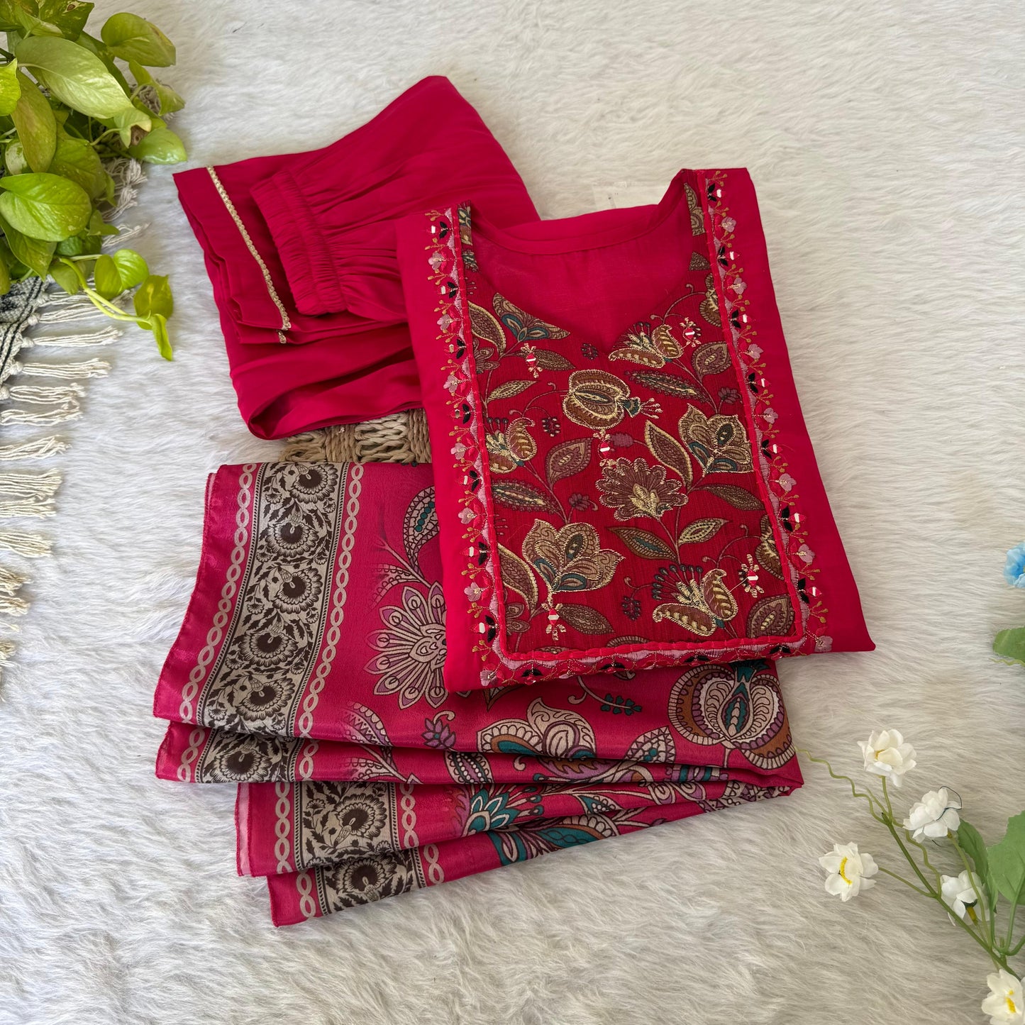 Delightful Maroon Fully Stitched Designer Anarkali Pant Suit - INDIAN ELEGANCE