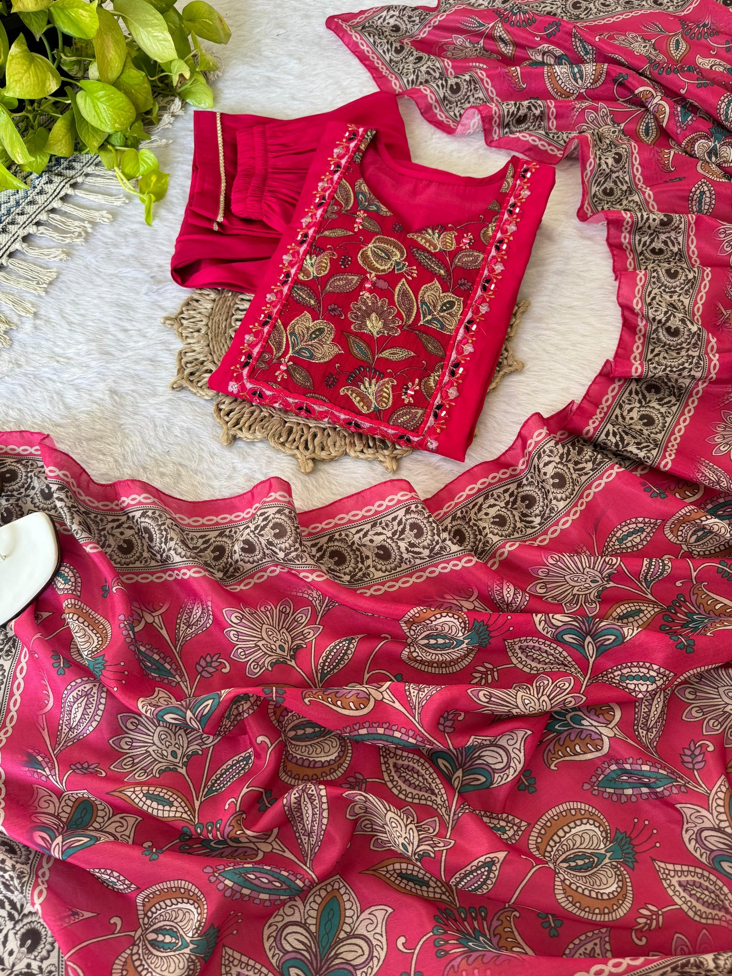Delightful Maroon Fully Stitched Designer Anarkali Pant Suit - INDIAN ELEGANCE