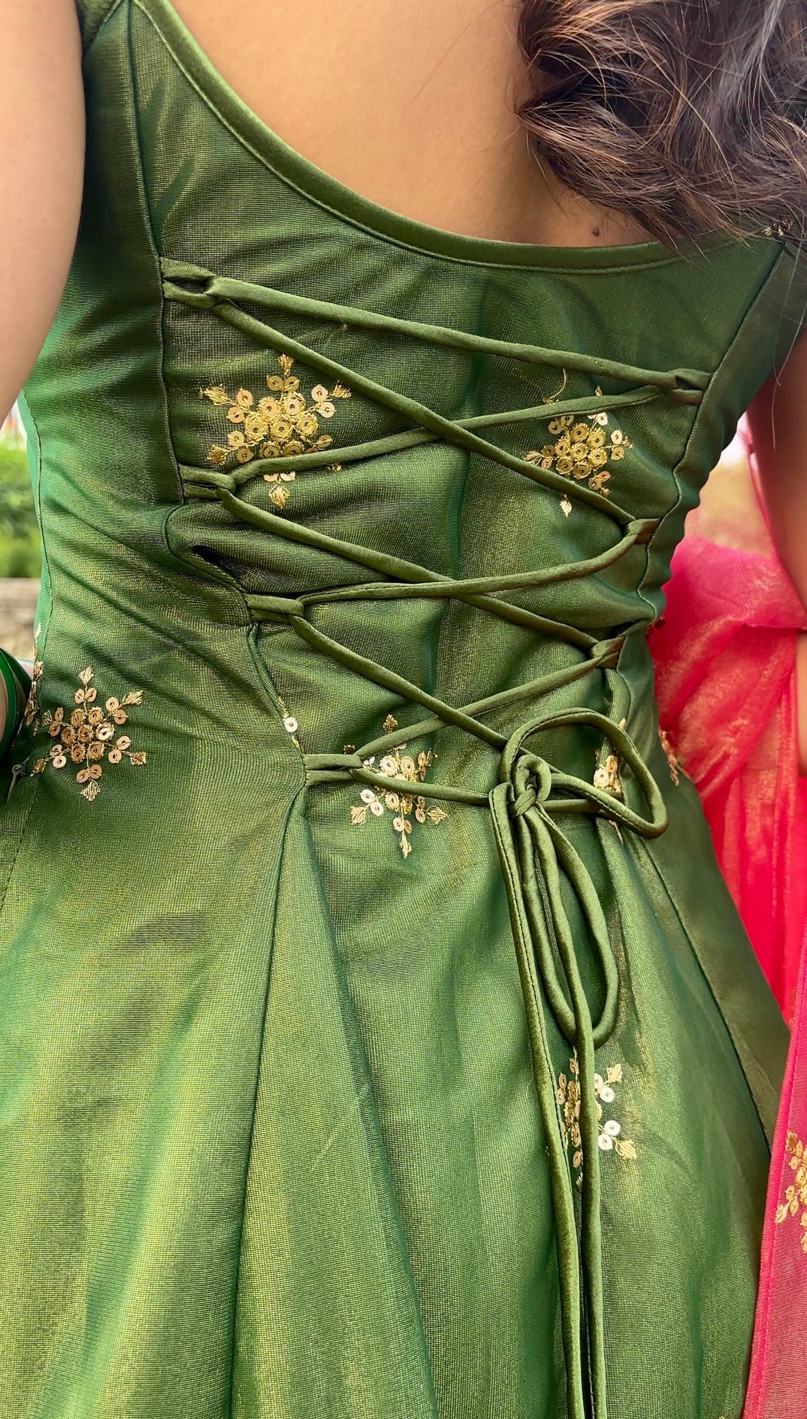 Exquisite Olive Green Georgette Silk Zari Sequins Worked Pant Style Suit - INDIAN ELEGANCE