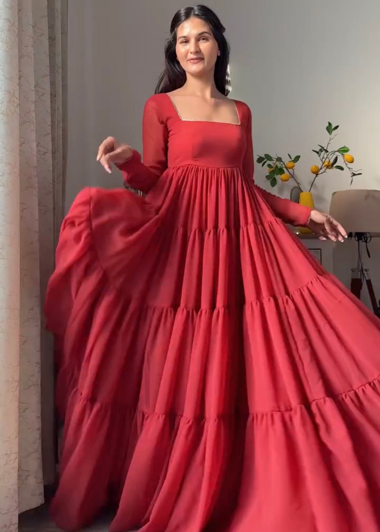 Royal Purple 17-Meter Flair Anarkali Dress