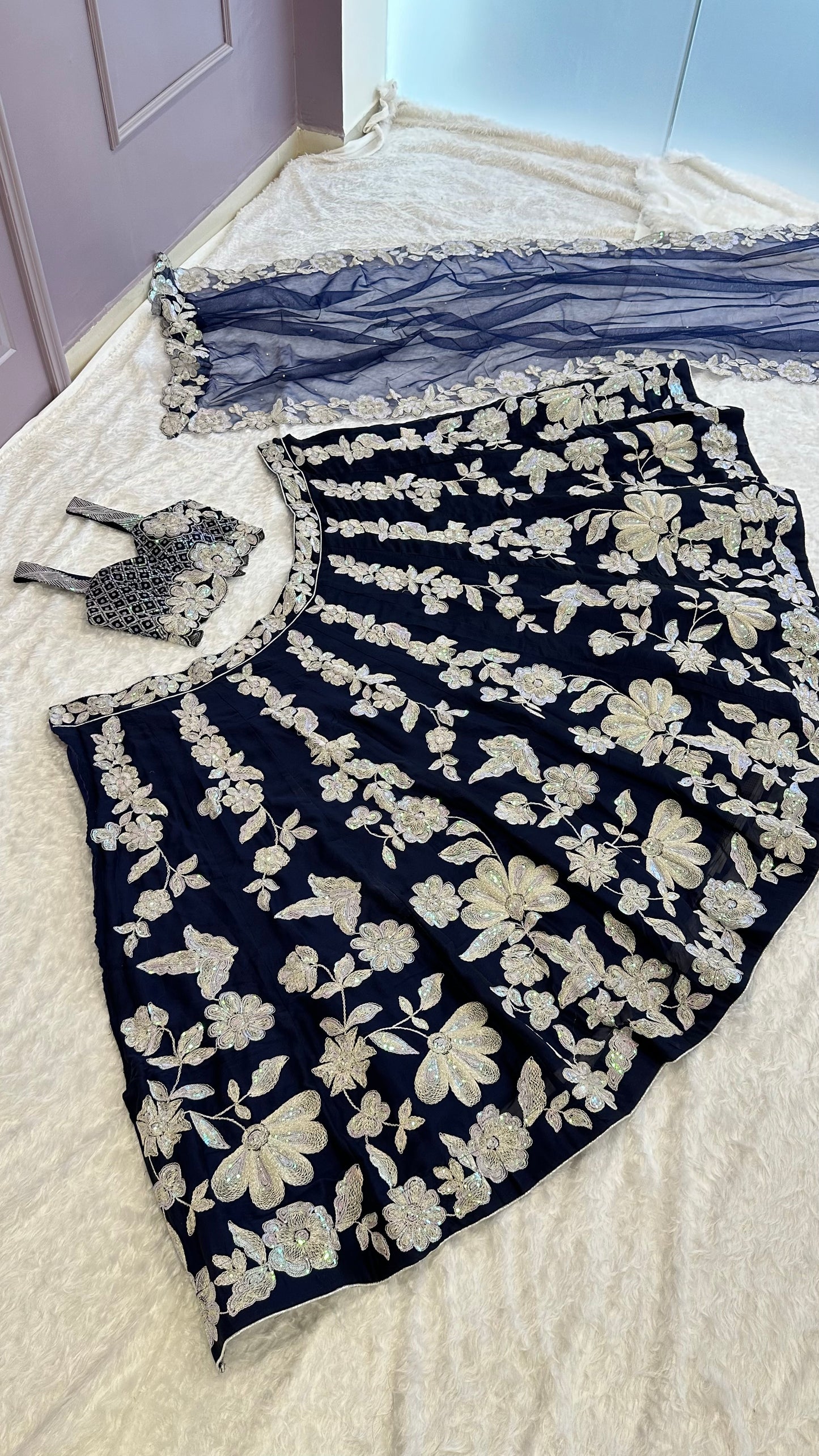 Exquisite Kasturi Silk Georgette Lehenga Set – A Perfect Blend of Glamour & Tradition