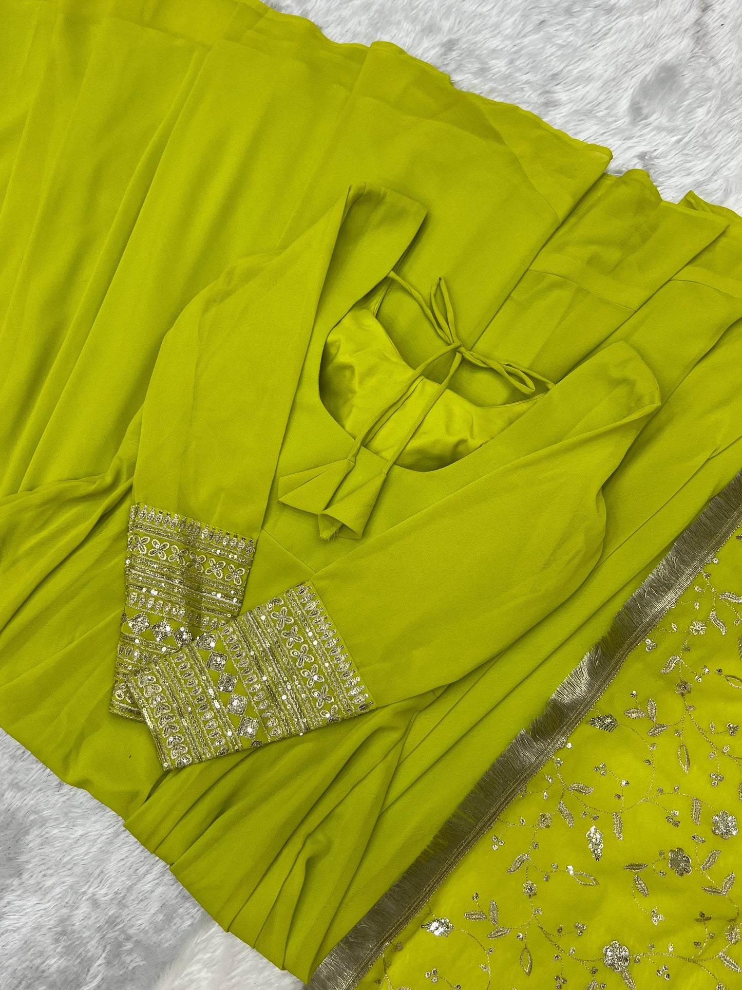 Radiant Faux Georgette Fully Flared Designer Anarkali Pant Suit - INDIAN ELEGANCE