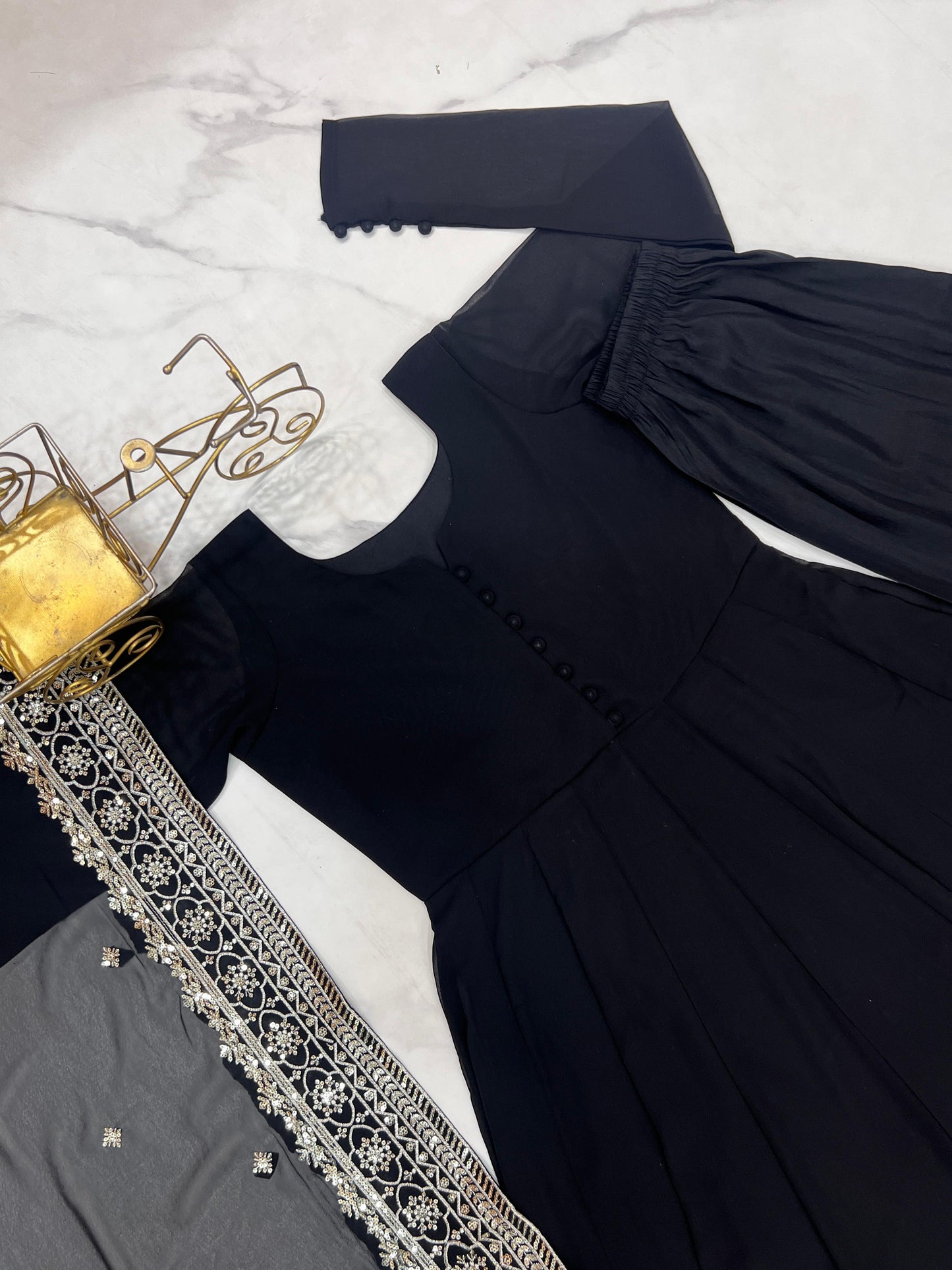 Elegant Pure Faux Georgette Kurta Dupatta Set With Palazzo