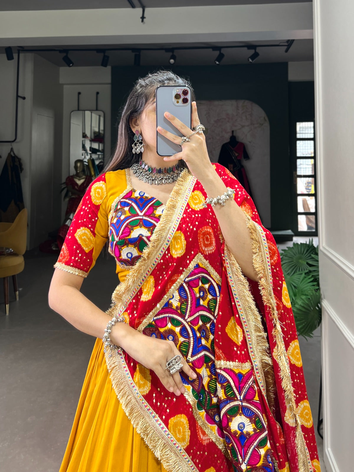 Beauteous Yellow Pure Rayon Gota Patti Worked Lehenga Choli - INDIAN ELEGANCE