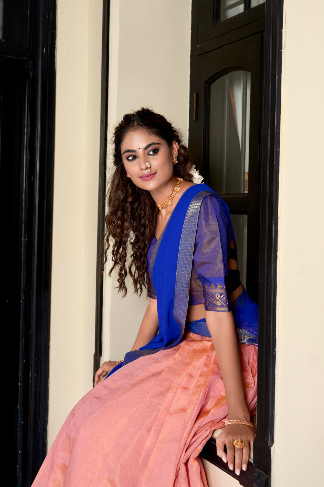 Stunning Kanchipuram Silk Zari Weaving Worked Lehenga Choli - INDIAN ELEGANCE