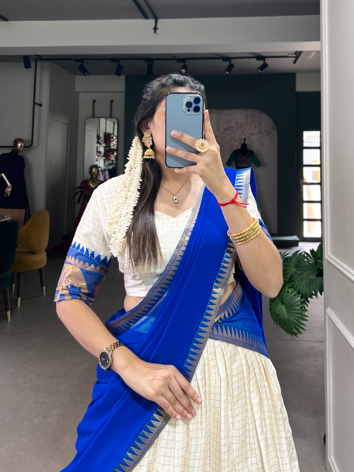 Radiant Poly Cotton Zari Weaving Worked Lehenga Choli Set - INDIAN ELEGANCE