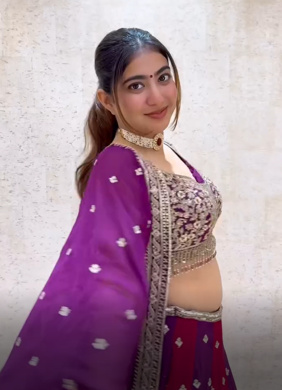 Elegant Magenta & Purple Faux Georgette Lehenga Choli with Sequins & Thread Work