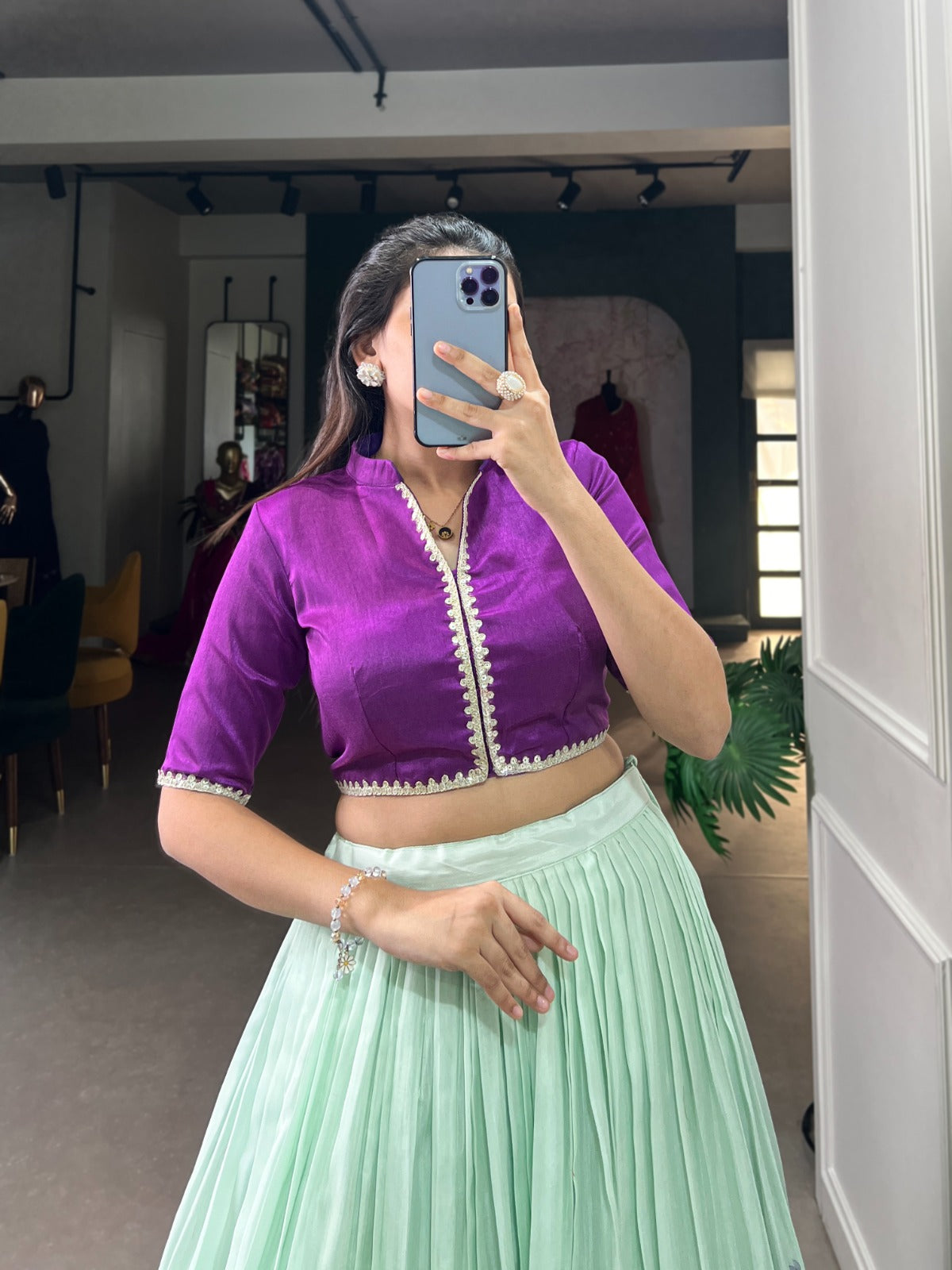 Spectacular Cotton Silk Floral Digital Printed Lehenga With Blouse - INDIAN ELEGANCE