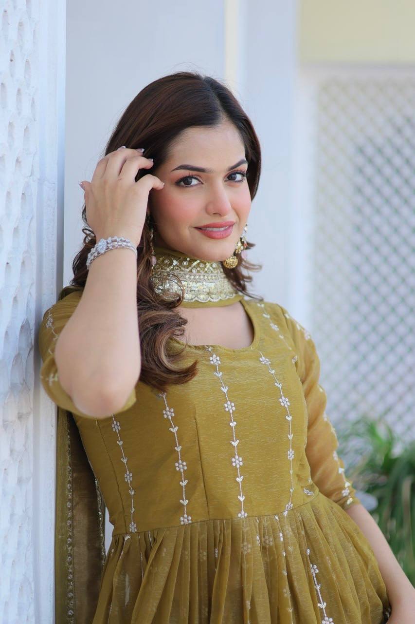 Elegant Pure Simmar Sharara Set with Heavy 3mm Sequence Embroidery Work