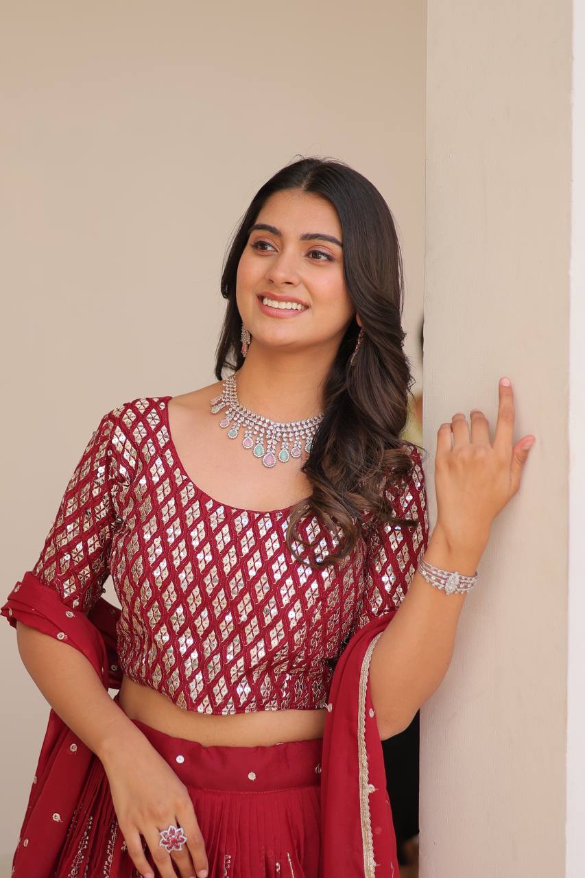 Stunning Star Georgette Lehenga Choli Set with 7mm Sequence Embroidery