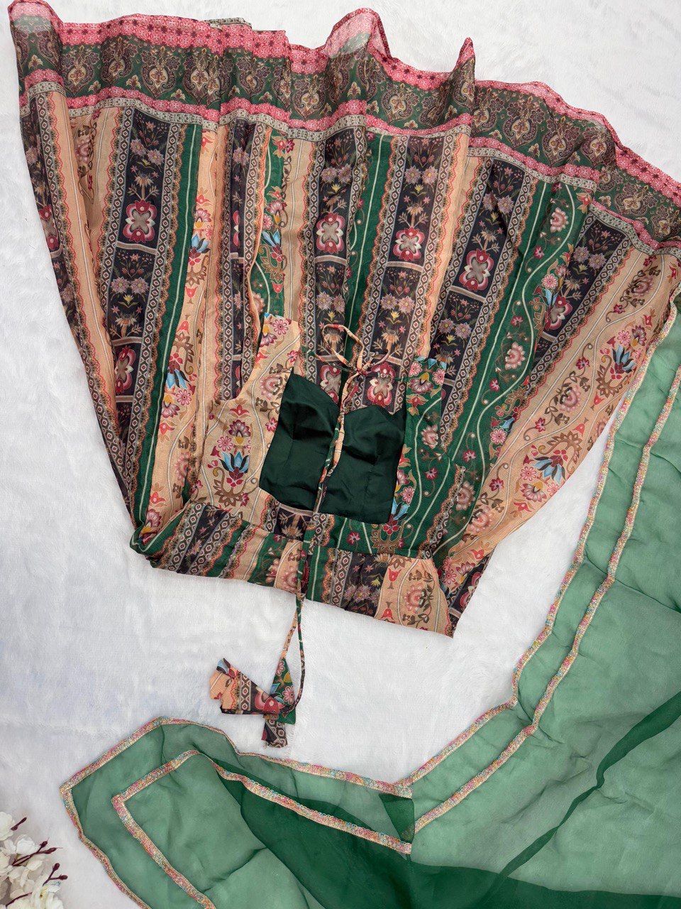 Exquisite Digital Printed Gown – A Statement of Grace & Elegance - INDIAN ELEGANCE