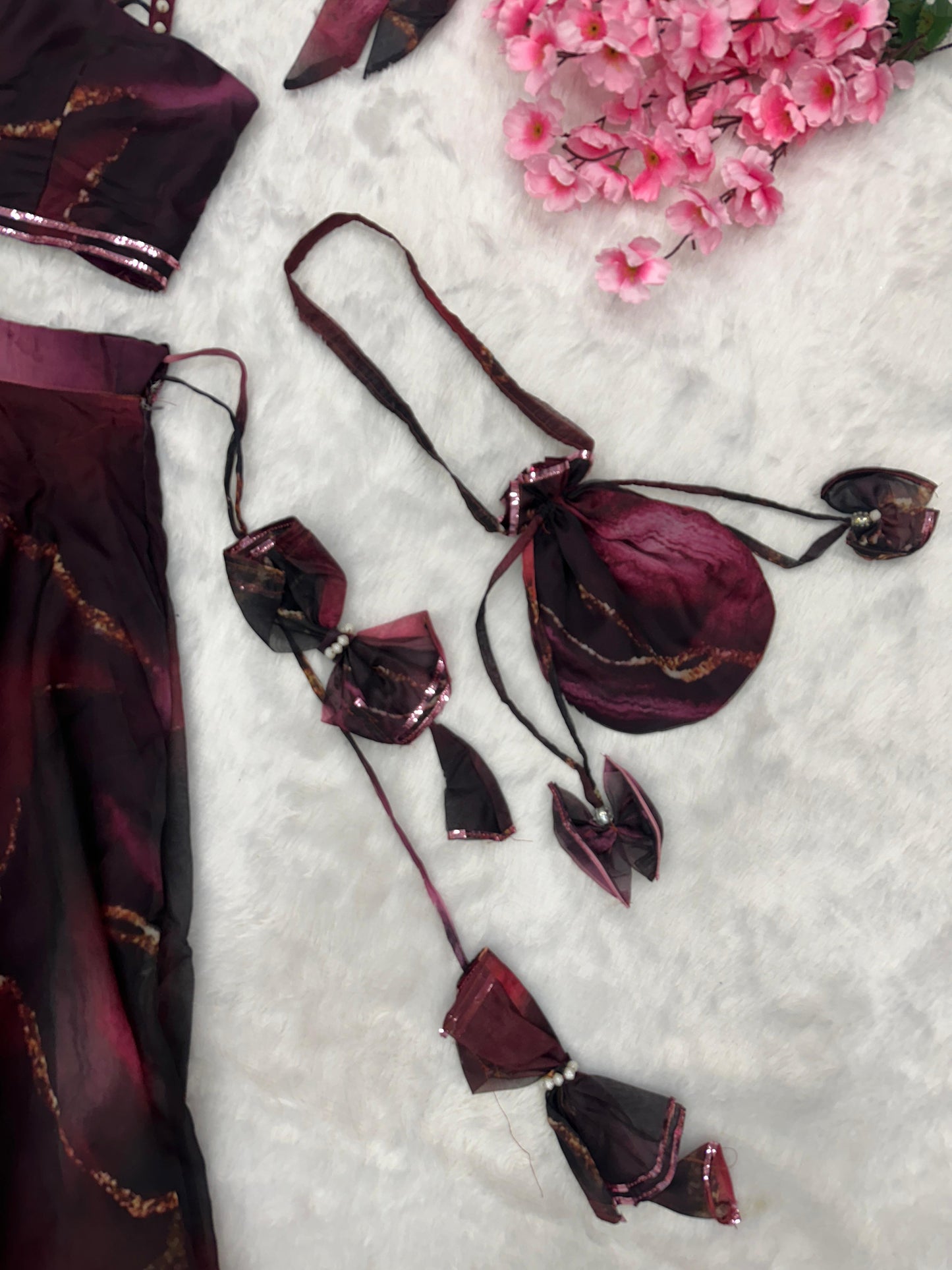 Fabulous Pure Organza Silk Digital Printed Stitched Lehenga Choli - INDIAN ELEGANCE