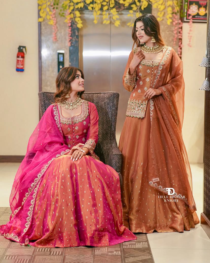 Designer Simmer Silk Lehenga Set – Embroidery & Moti Work