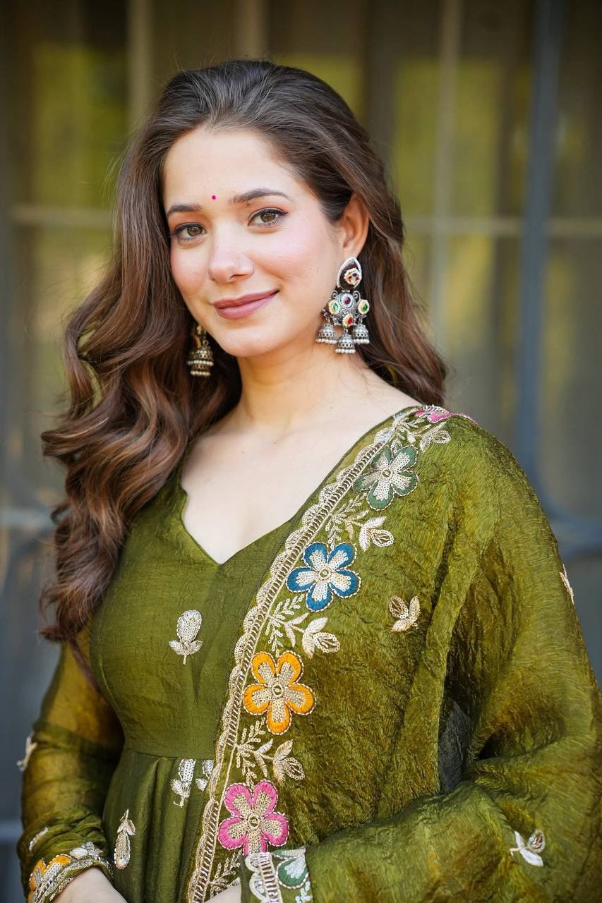 Designer Party Wear Crunchy Silk Gown Sharara Set with Dupatta for Women