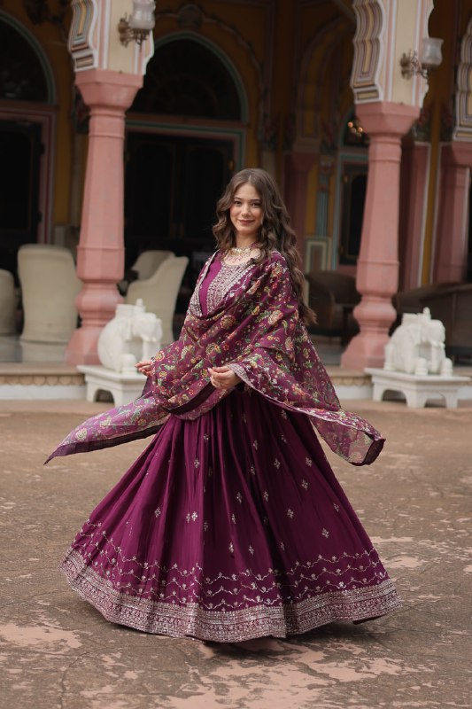 Stylish Chinon Rich Sequins Embroidered Fully Stitched Gown - INDIAN ELEGANCE