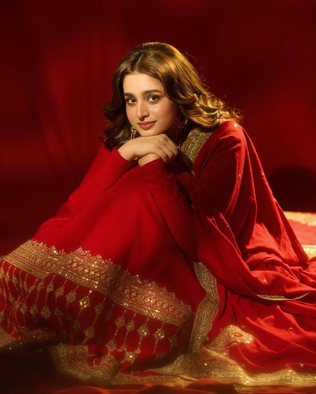 Red Vichitra Silk Anarkali Gown Set with Thread & Sequins Work | Wedding Wear for Women