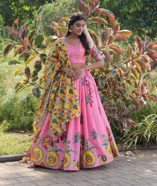 Charming Dola Silk Printed Lehenga Choli Set - INDIAN ELEGANCE
