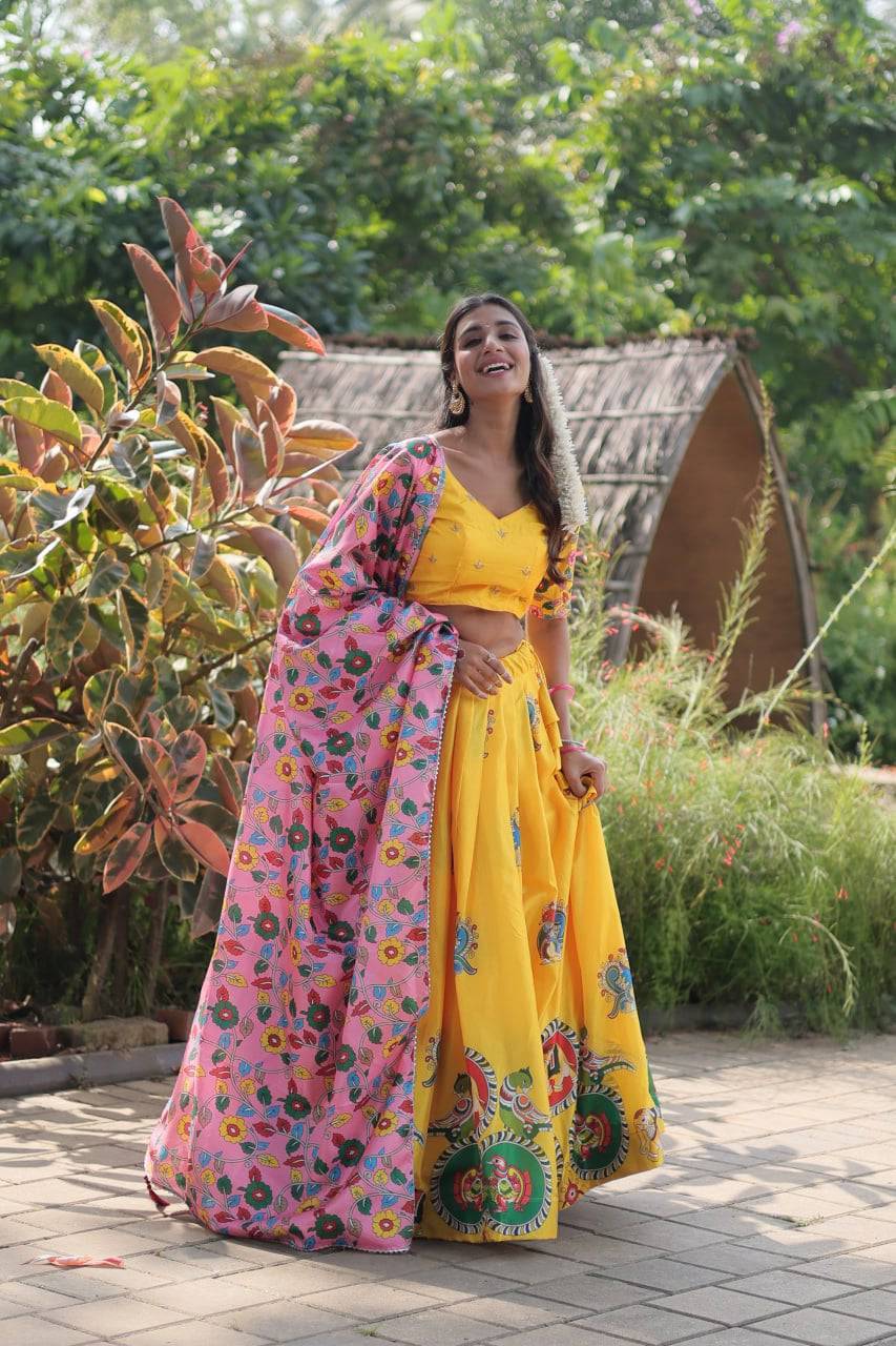 Charming Dola Silk Printed Lehenga Choli Set - INDIAN ELEGANCE