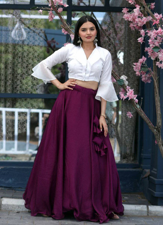 Passionate Chinon Fully Stitched Lehenga Choli Set - INDIAN ELEGANCE