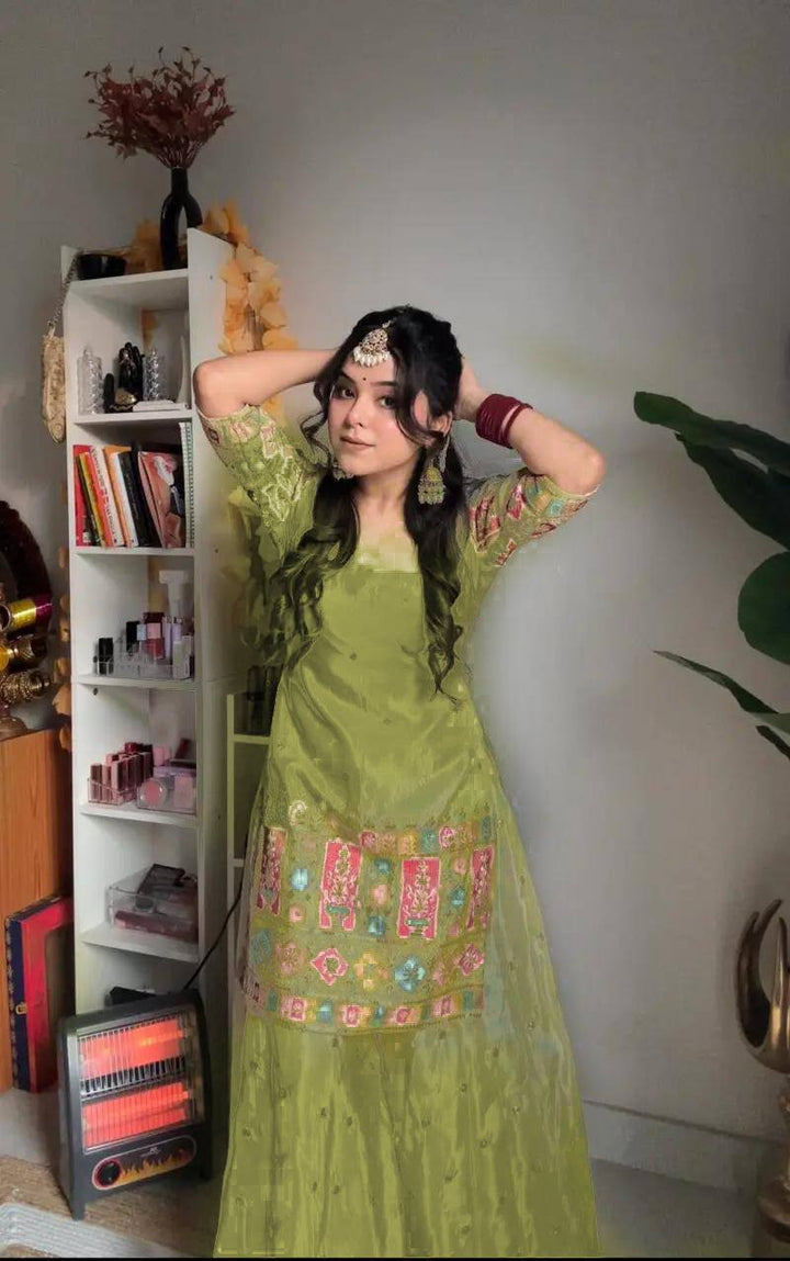 Party-Wear Palazzo Suit Set For Women - Wedding Wear