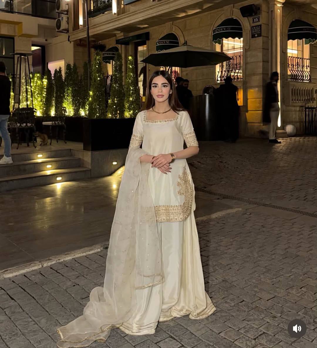 Ivory White Kurta sharara Set for Women – Sequins Embroidered Party Wear Suit with Organza Dupatta | Wedding, Reception, Farewell Outfit 2026
