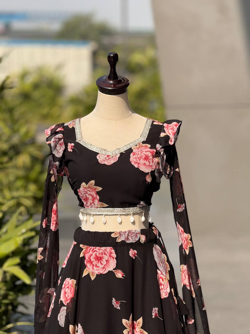 Trendy Floral Georgette Fully Stitched  Lehenga Choli for Girls-Party, Farewell & Wedding Wear