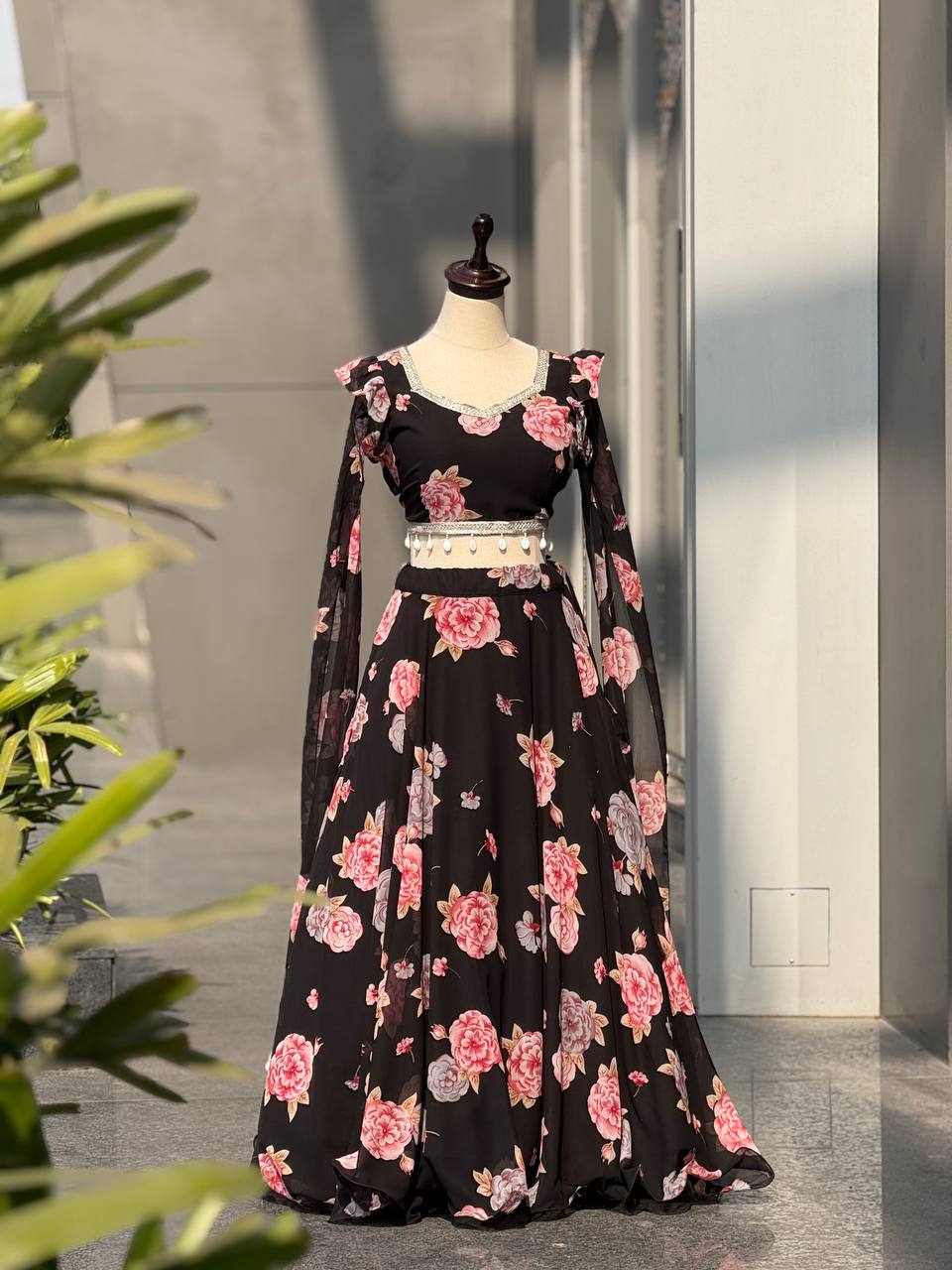 Trendy Floral Georgette Fully Stitched  Lehenga Choli for Girls-Party, Farewell & Wedding Wear