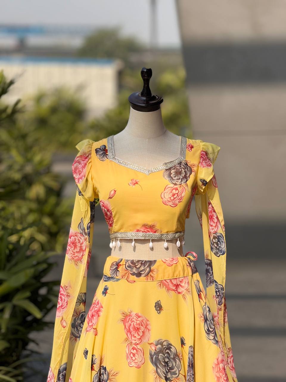 Trendy Floral Georgette Fully Stitched  Lehenga Choli for Girls-Party, Farewell & Wedding Wear