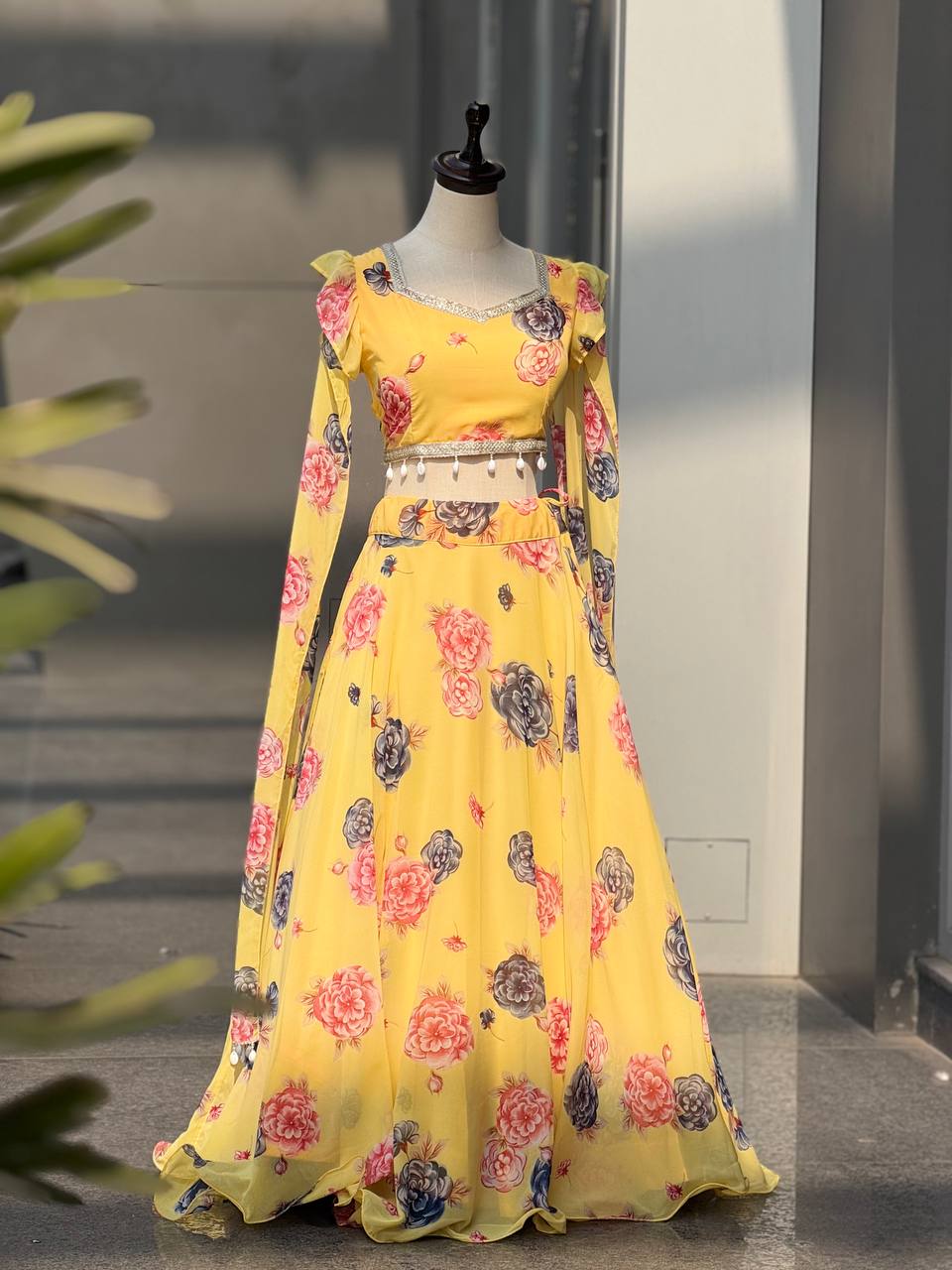 Trendy Floral Georgette Fully Stitched  Lehenga Choli for Girls-Party, Farewell & Wedding Wear