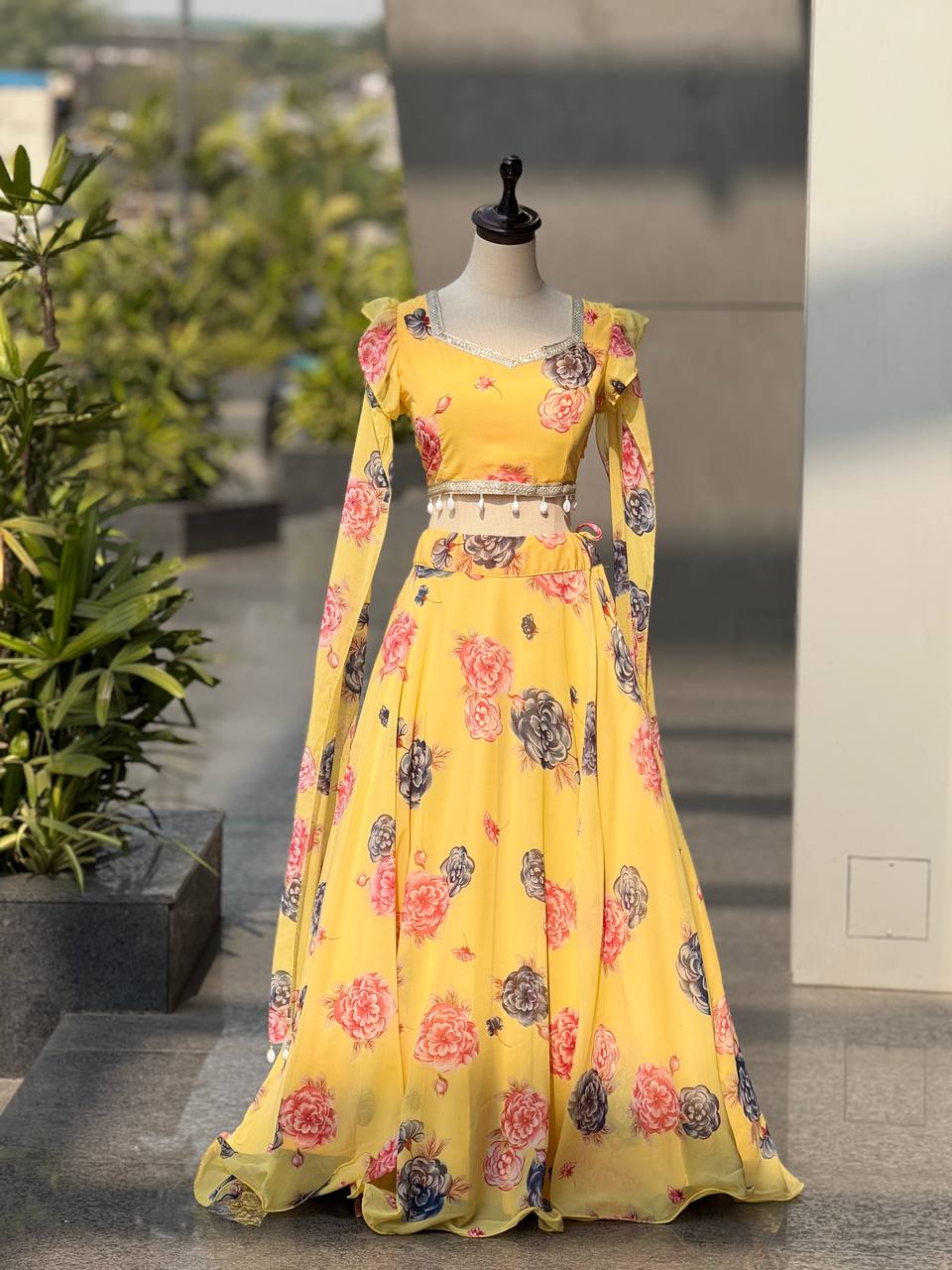 Trendy Floral Georgette Fully Stitched  Lehenga Choli for Girls-Party, Farewell & Wedding Wear