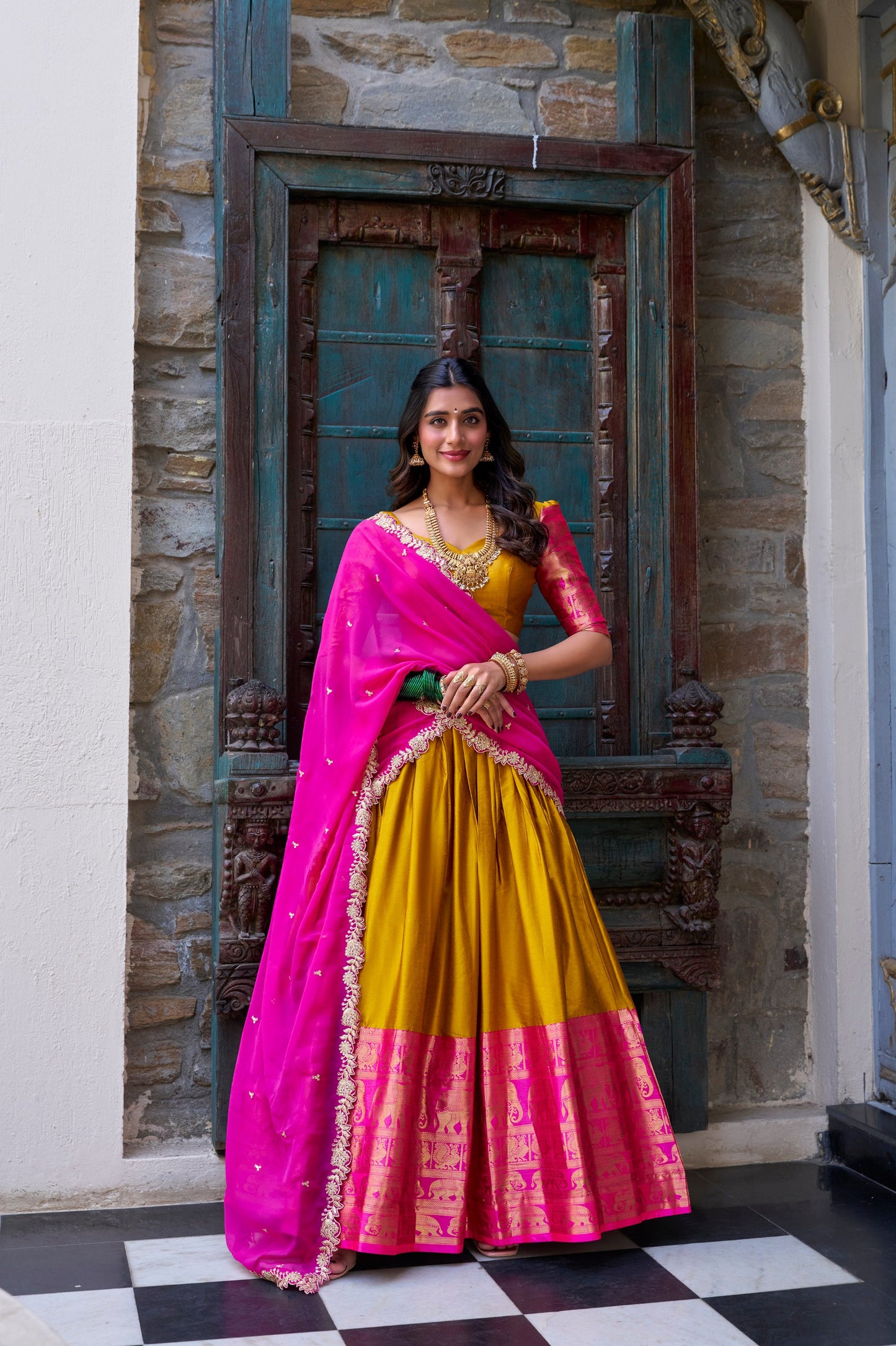 Adorable Narayan Pattu Zari Weaving Worked Lehenga Choli