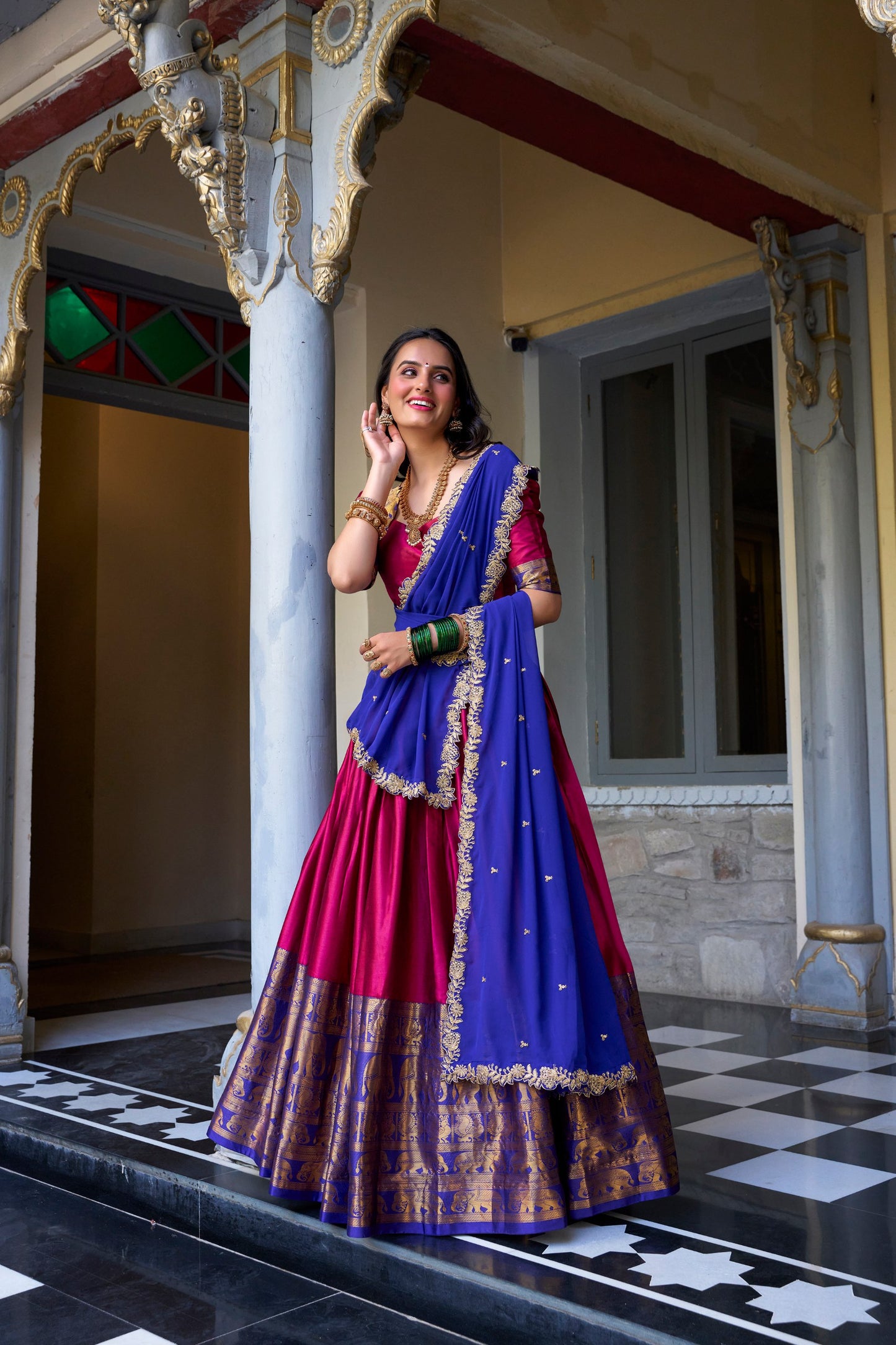 Adorable Narayan Pattu Zari Weaving Worked Lehenga Choli