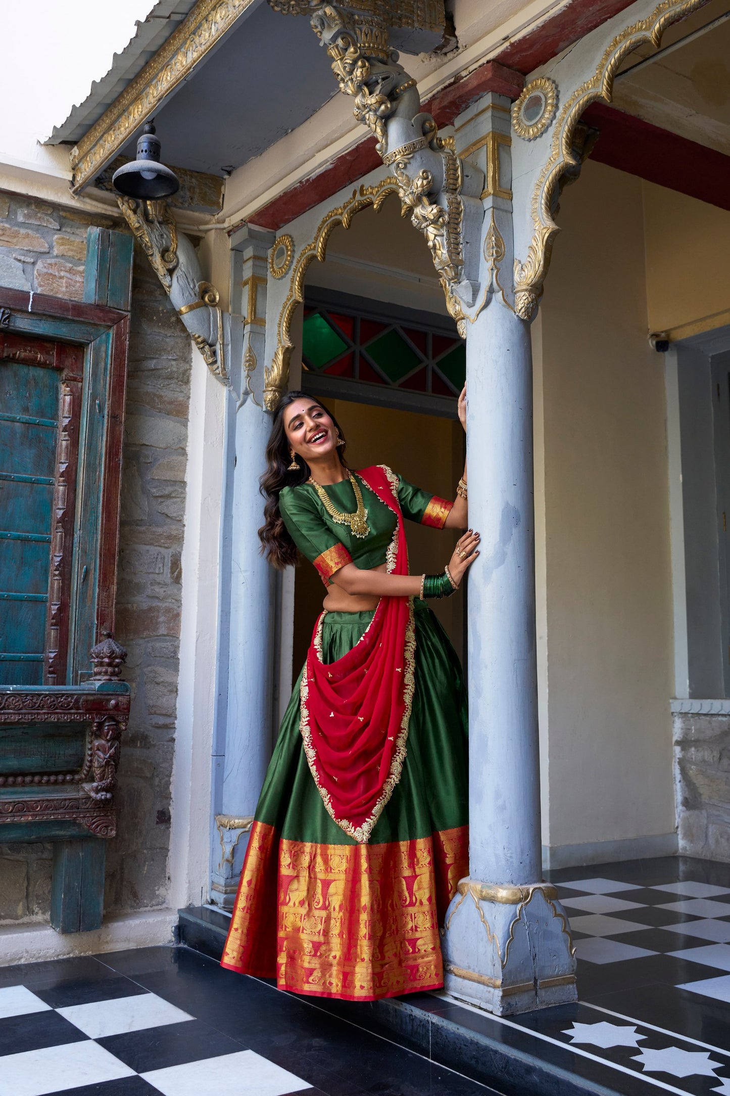 Adorable Narayan Pattu Zari Weaving Worked Lehenga Choli