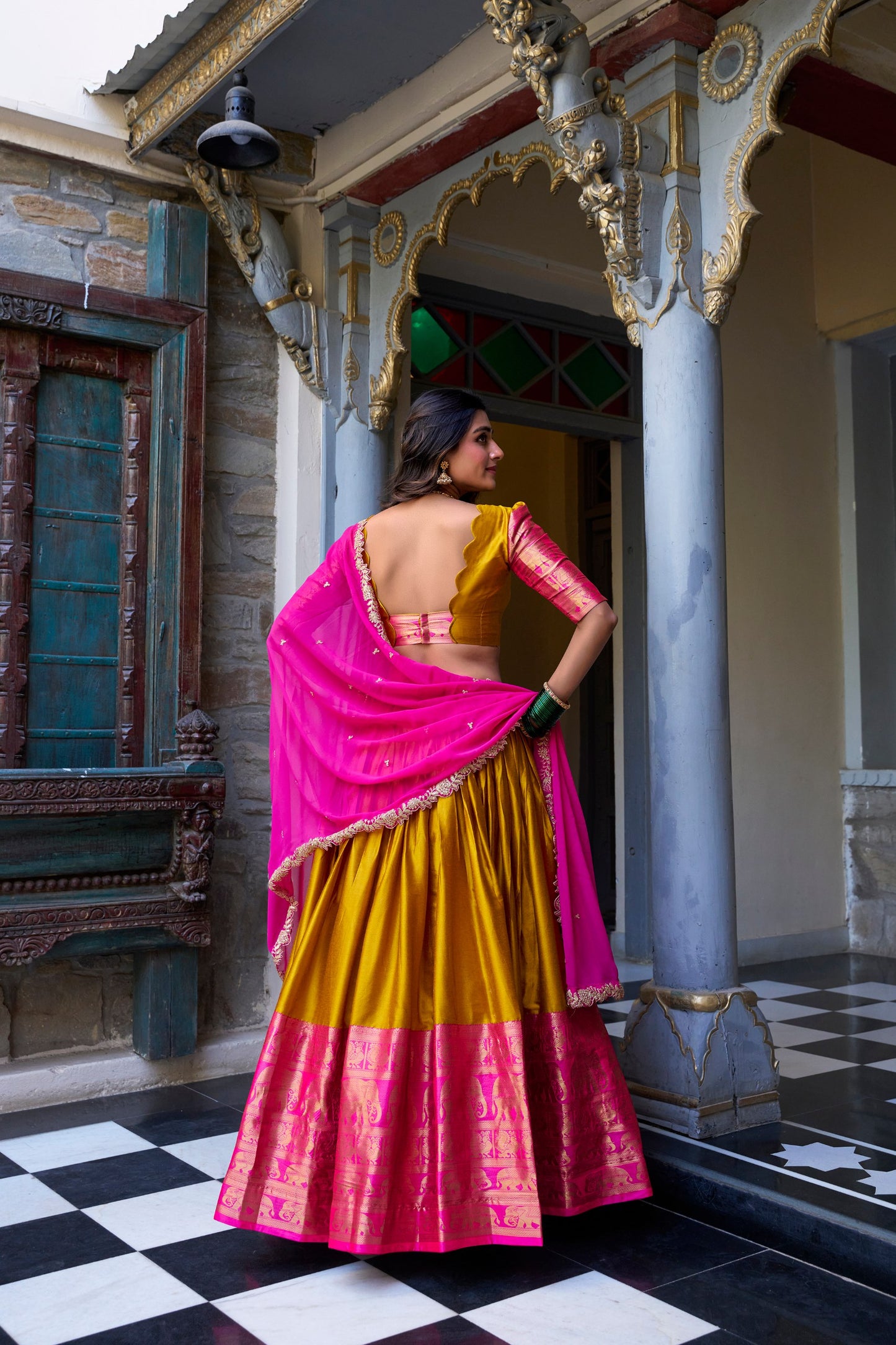 Adorable Narayan Pattu Zari Weaving Worked Lehenga Choli