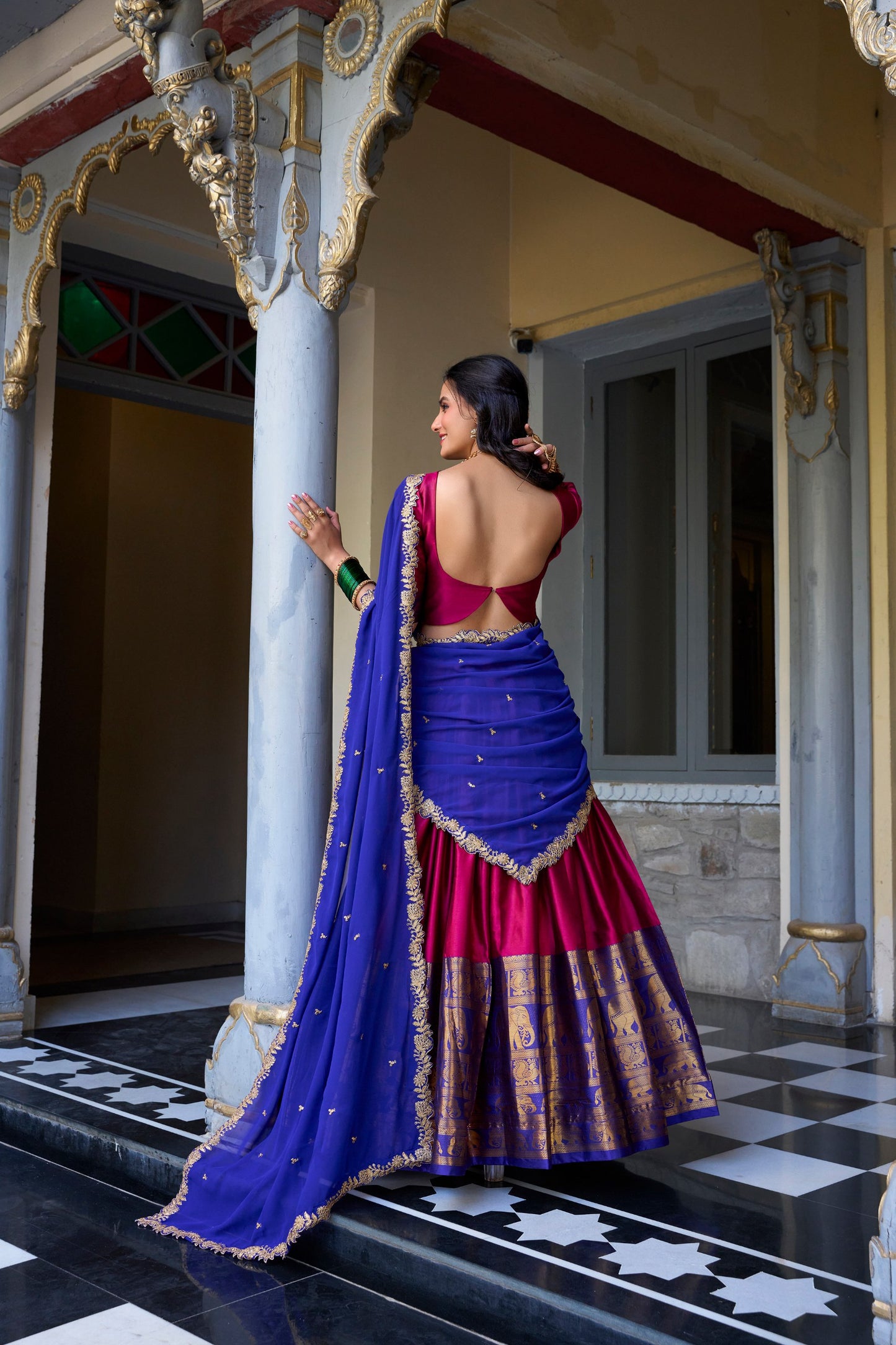 Adorable Narayan Pattu Zari Weaving Worked Lehenga Choli