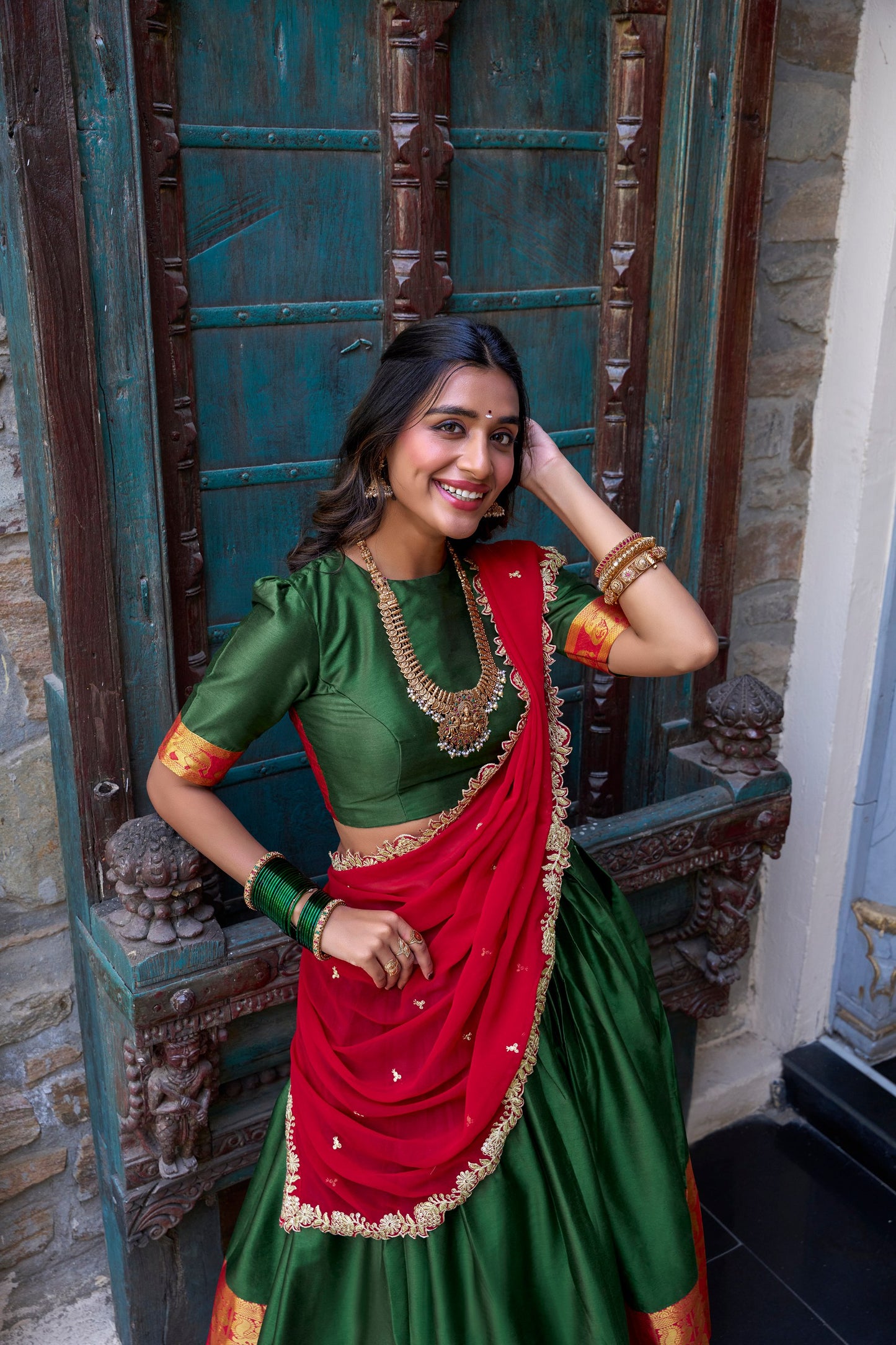 Adorable Narayan Pattu Zari Weaving Worked Lehenga Choli