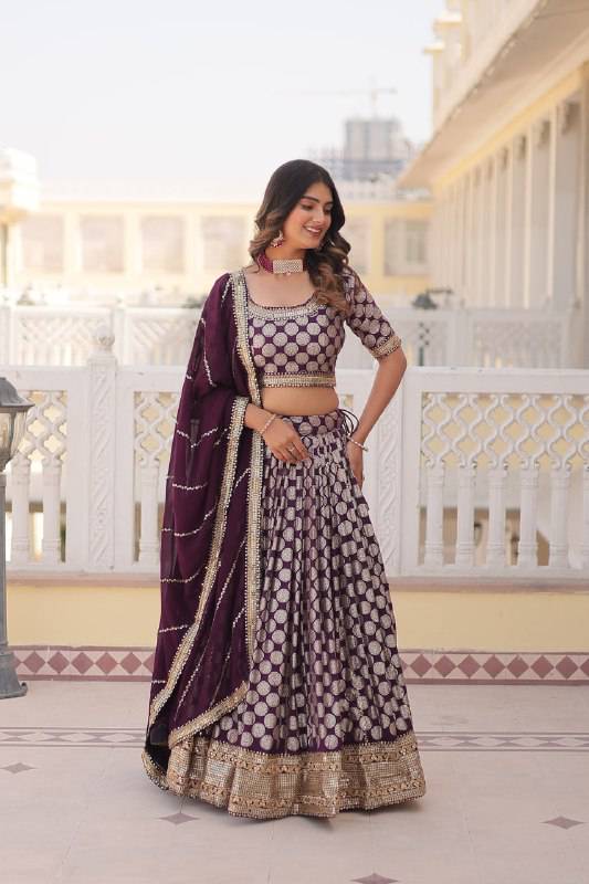 Gorgeous Viscous Jacquard Wedding Wear Lehenga Choli - INDIAN ELEGANCE