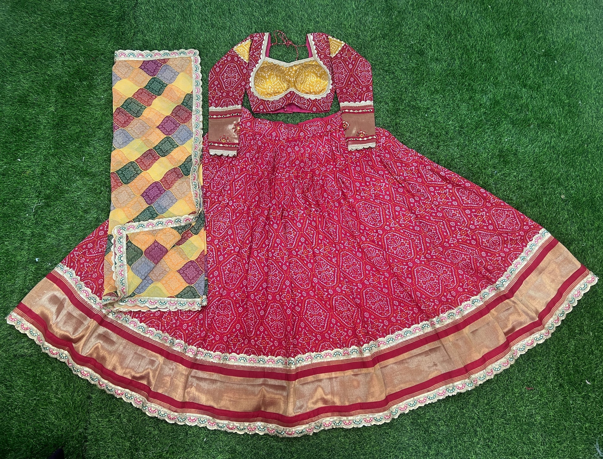 Amazing Rani Pink Gaji Silk Printed Zari Thread Sequins Worked Lehenga Choli - INDIAN ELEGANCE