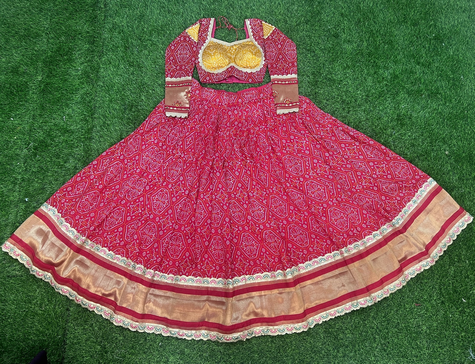 Amazing Rani Pink Gaji Silk Printed Zari Thread Sequins Worked Lehenga Choli - INDIAN ELEGANCE