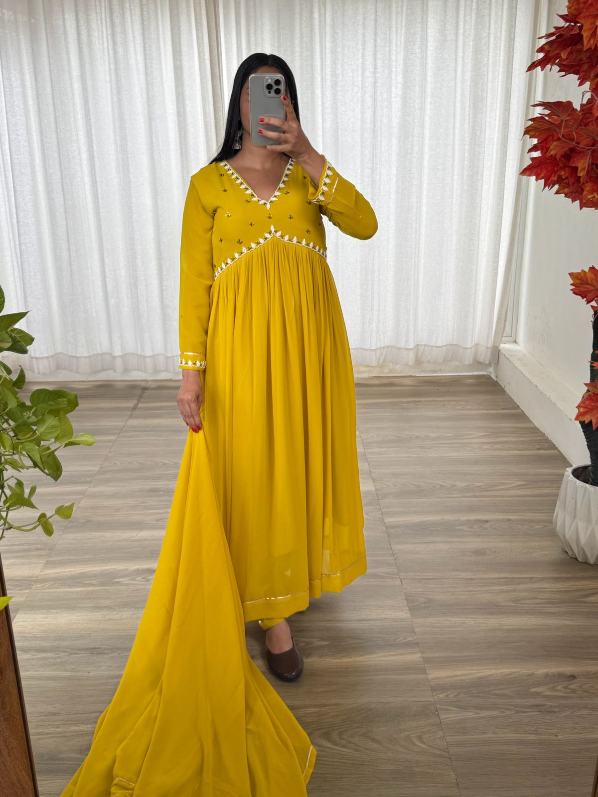 Exquisite Faux Georgette Festive Wear Handworked Suit - INDIAN ELEGANCE