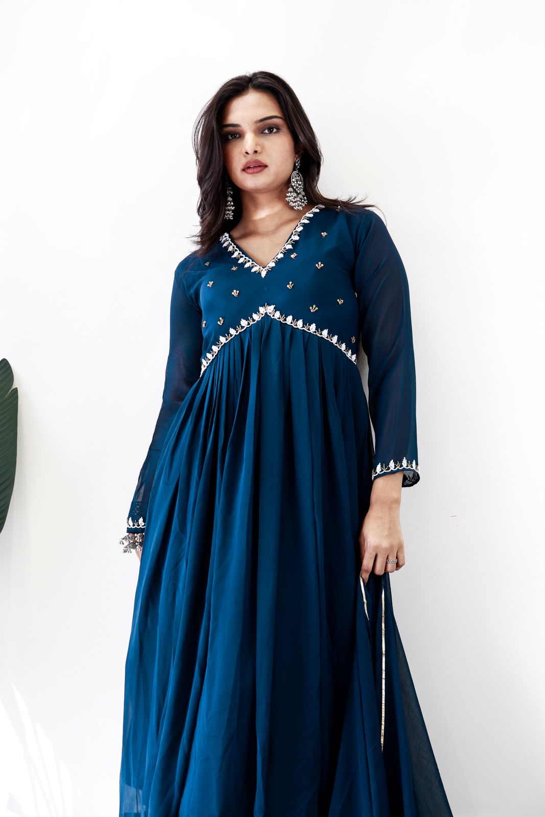 Exquisite Faux Georgette Festive Wear Handworked Suit - INDIAN ELEGANCE