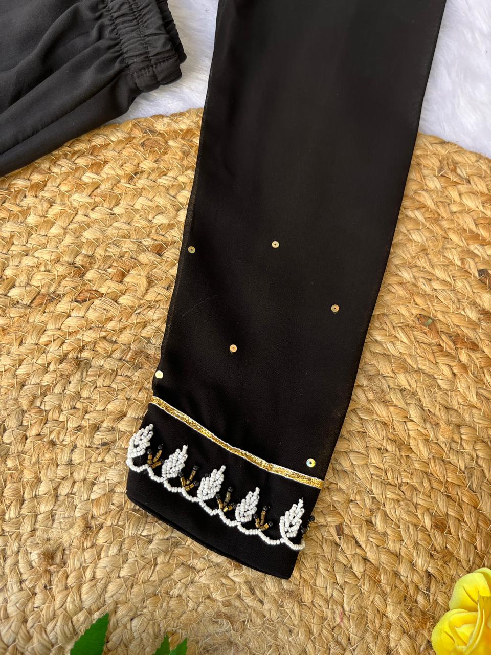 Exquisite Faux Georgette Festive Wear Handworked Suit - INDIAN ELEGANCE