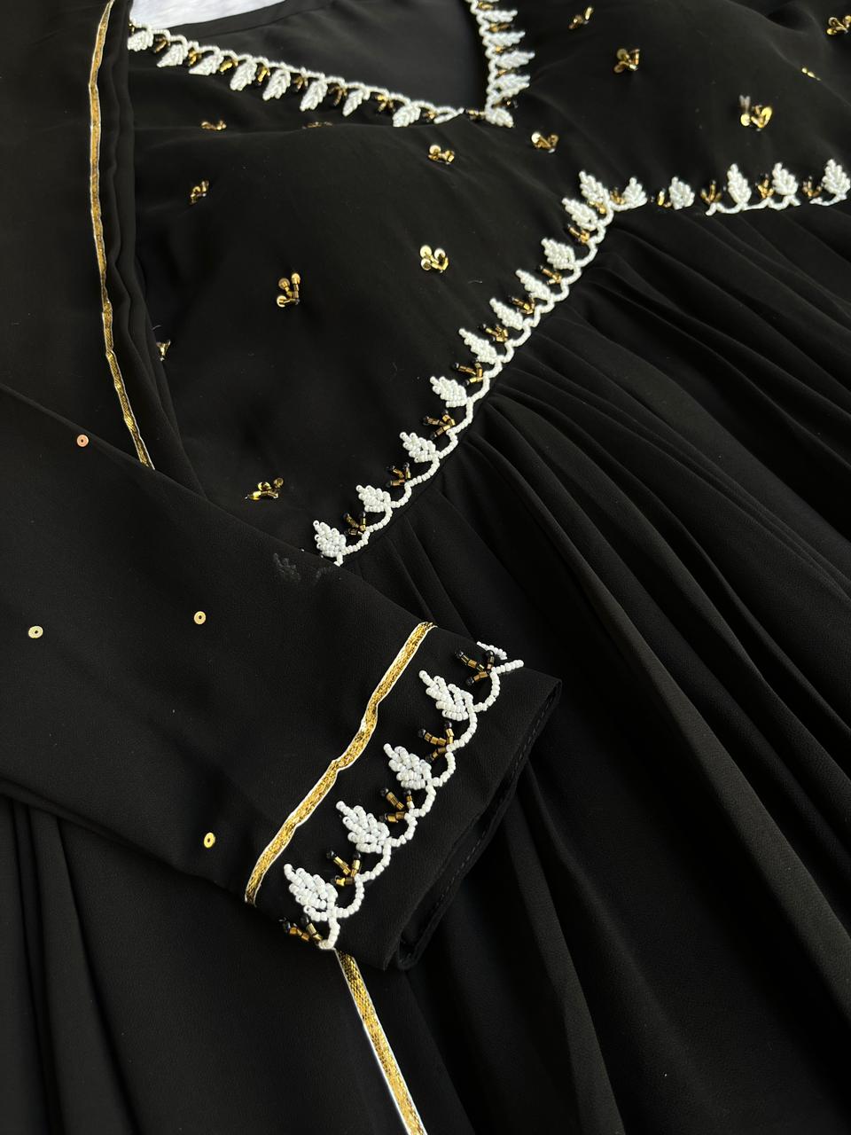 Exquisite Faux Georgette Festive Wear Handworked Suit - INDIAN ELEGANCE