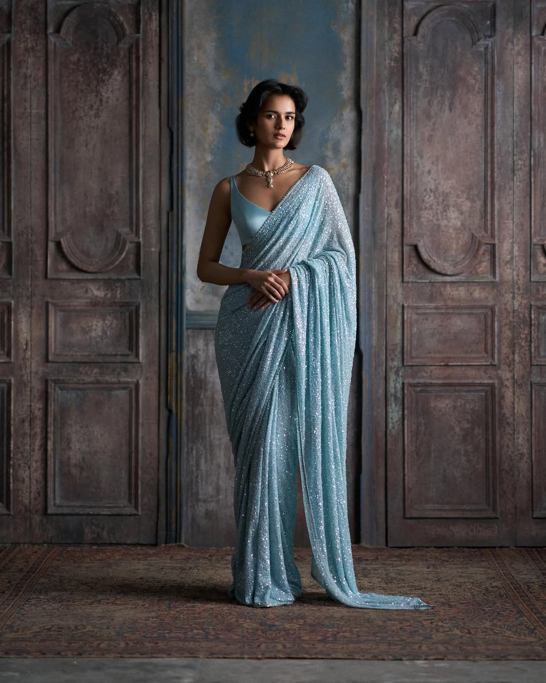 Bollywood Style Sequin Saree for Women