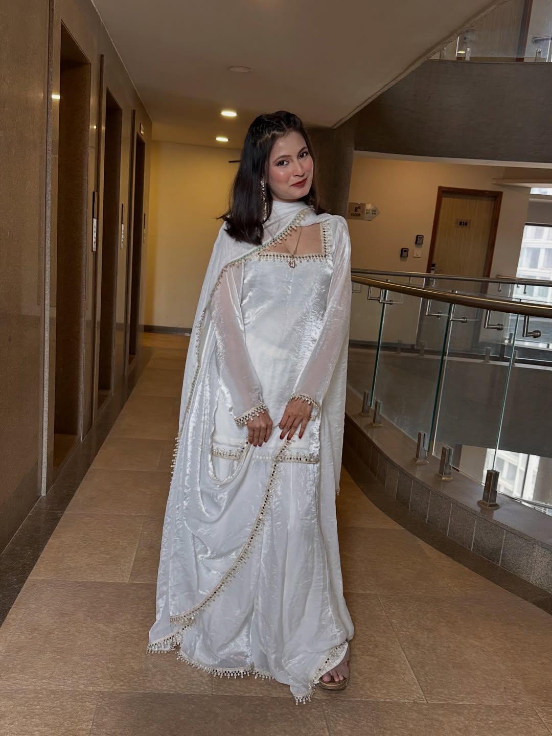 Designer Fandy Silk Kurta Palazzo Set With Dupatta For Wedding, Festive & Party Wear