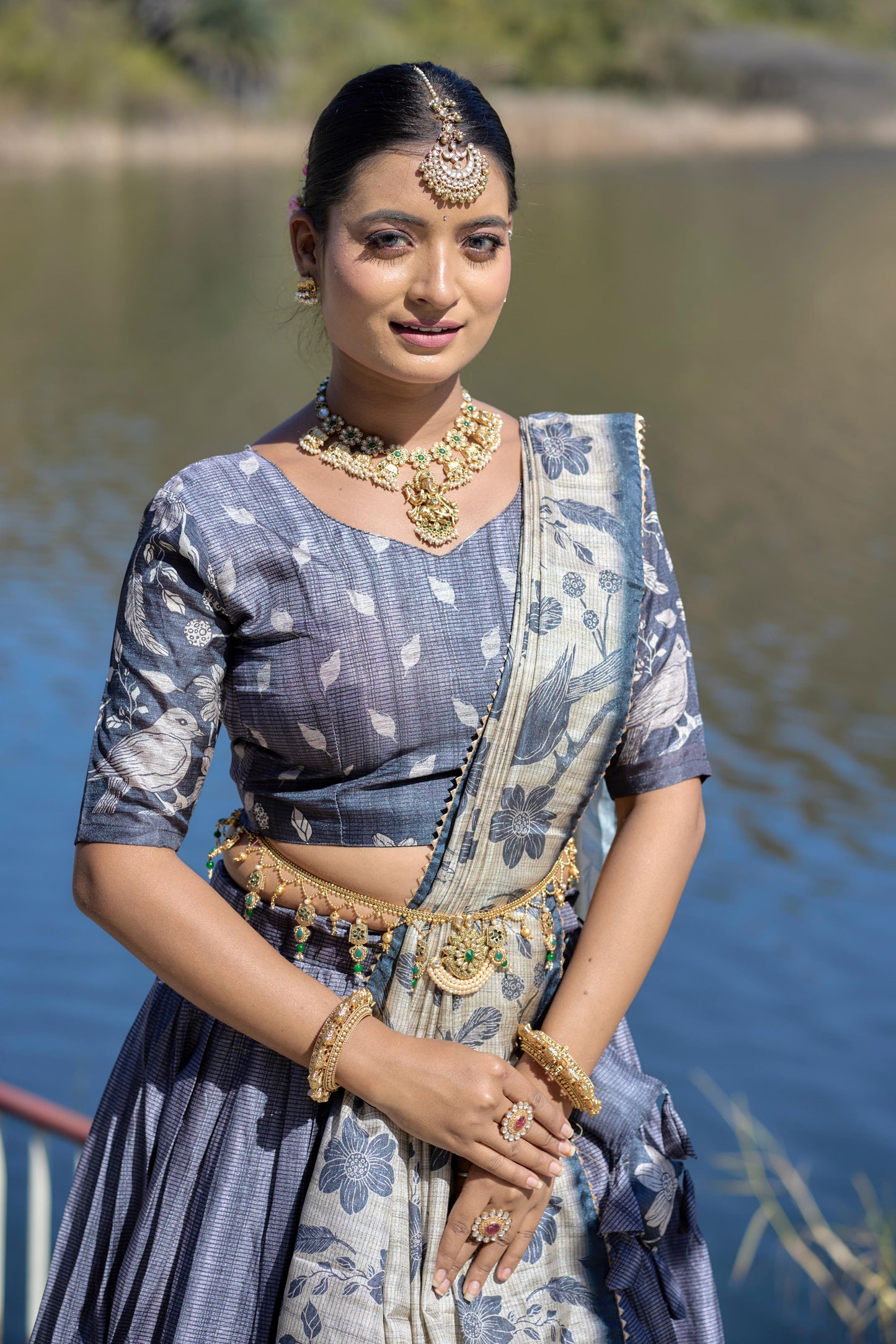 Stunning Pure Manipuri Silk Printed Lehenga Choli Set - INDIAN ELEGANCE