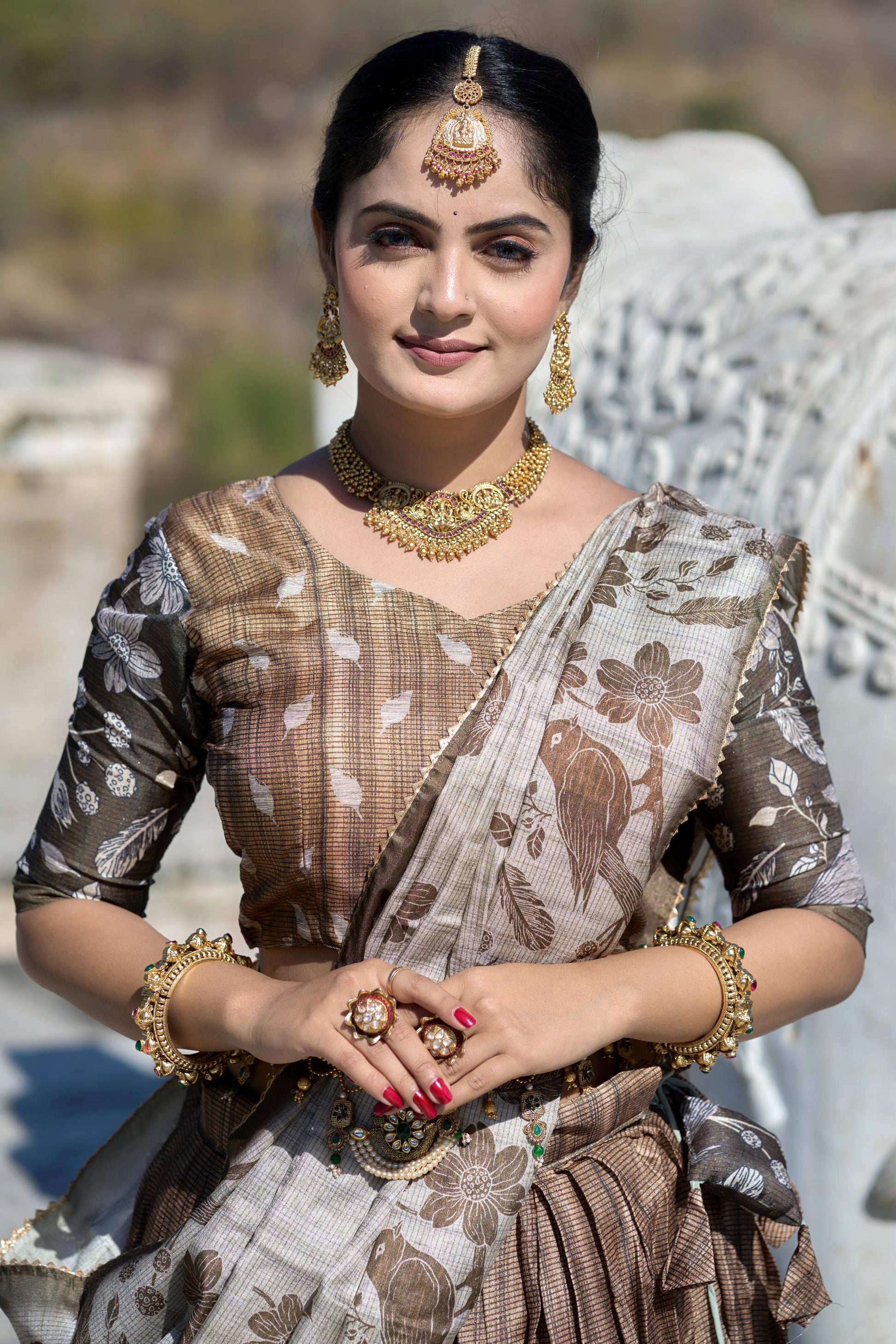 Stunning Pure Manipuri Silk Printed Lehenga Choli Set - INDIAN ELEGANCE
